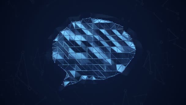 チャットアイコン青の背景に抽象的なアニメーションシームレスなループ — ストック動画