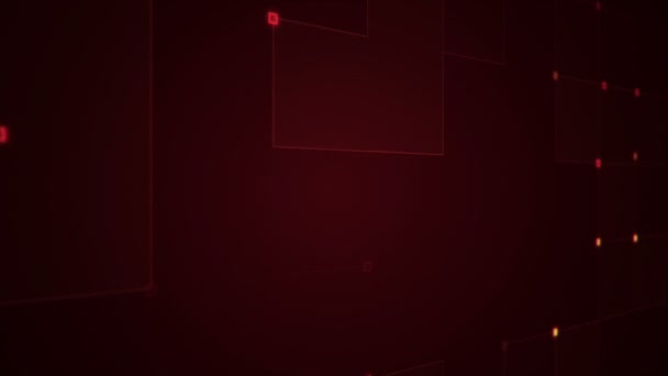 fond géométrique avec des rayures et des particules. Animation du signal électrique du circuit avec éclat rouge. Animation de boucle transparente .  