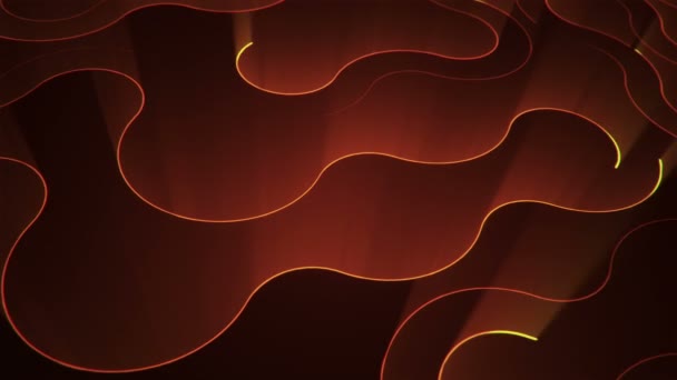 回路電気信号粒子とオレンジの光縞のアニメーションを用いた抽象技術の背景 シームレスループのアニメーション — ストック動画