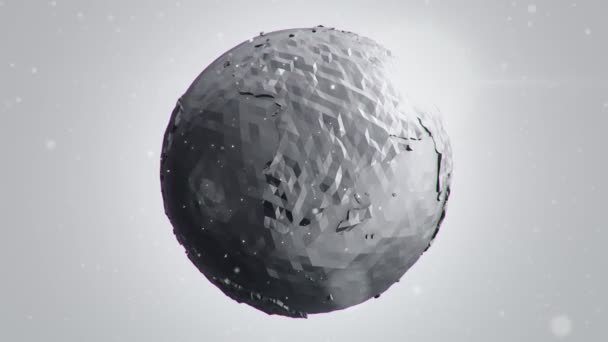 Abstract Background Rotation Grey Earth Globe Animation Seamless Loop — Stock Video