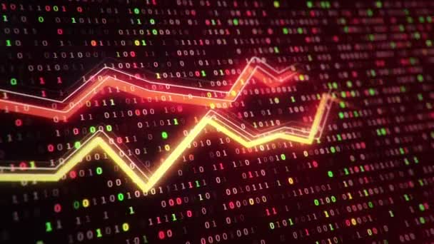 Abstrakt Bakgrund Med Animering Växande Diagram Och Flödande Räknare Med — Stockvideo