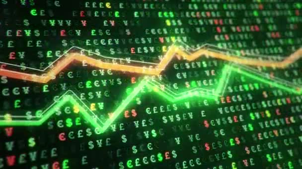 Abstrakt Bakgrund Med Animering Växande Diagram Och Flödande Räknare Med — Stockvideo