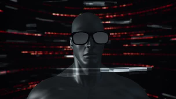 Animation Human Glasses Abstract Space Particles Data Virtual Reality Technological — 비디오