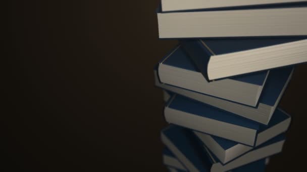 Анімація Обертання Стекових Різнокольорових Книг Анімація Безшовної Петлі — стокове відео