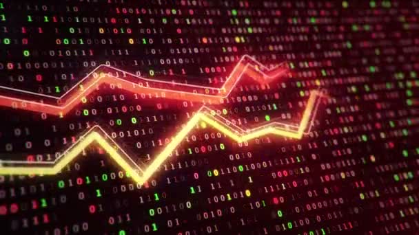 Antecedentes Abstractos Con Animación Gráficos Crecimiento Contadores Números Fluidos Con — Vídeos de Stock