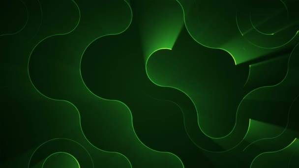 Abstract Technology Background Animation Circuit Electric Signal Particles Green Light — Stock Video