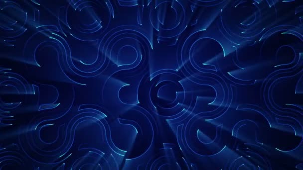 Abstrakcyjne Tło Technologiczne Animacją Cząstek Obwodu Elektrycznego Niebieskich Pasków Świetlnych — Wideo stockowe