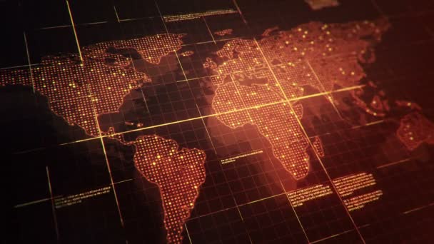 Dijital Dünya Haritasının Manzarası — Stok video