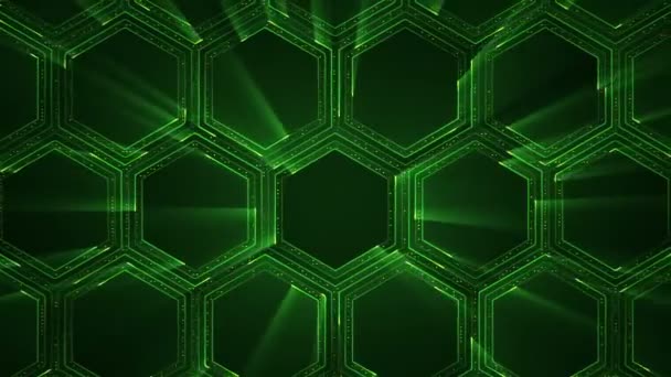 Fondo Tecnología Abstracta Con Animación Partículas Señal Eléctrica Circuito Rayas — Vídeos de Stock