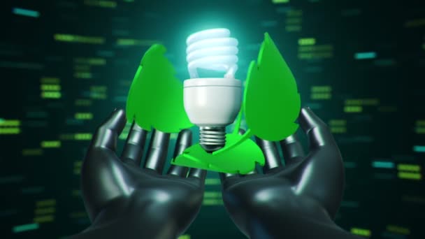 Sfondo Astratto Con Animazione Rotazione Energia Lampada Sicura Mani Astratte — Video Stock