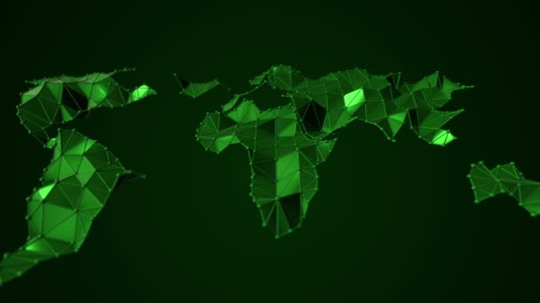 Animazione Mappe Astratte Della Terra Forme Poligonali Vertici Linee Sferiche — Video Stock