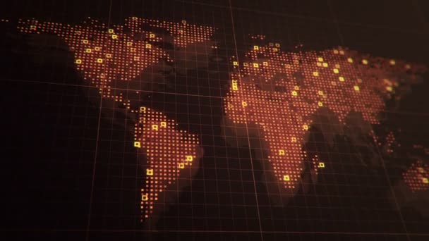 Vista Panorámica Del Mapa Del Mundo Digital — Vídeos de Stock