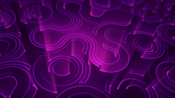 电路电信号粒子和紫光条纹动画技术背景 无缝循环动画 — 图库视频影像