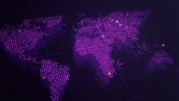 Vista Panorâmica Mapa Digital Mundo — Vídeo de Stock