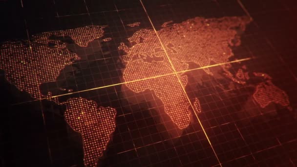 Vista Panorâmica Mapa Digital Mundo — Vídeo de Stock