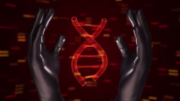 Abstract Background Animation Rotation Dna Helix Abstract Hands Human Animation — Stock Video