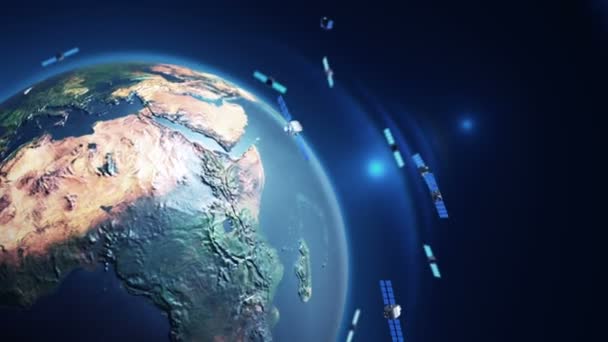 Abstrakcyjne Tło Obrotem Szarej Ziemi Globe Animacja Pętli Płynnej — Wideo stockowe