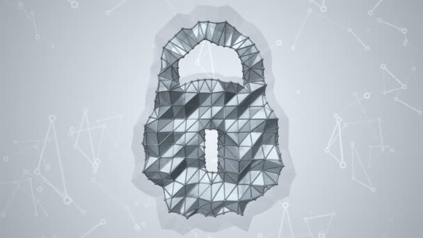 Abstract Animation Lock Grey Background Squares Triangles Animation Seamless Loop — 비디오