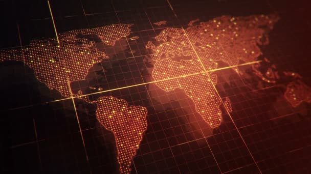 Vista Panorâmica Mapa Digital Mundo — Vídeo de Stock