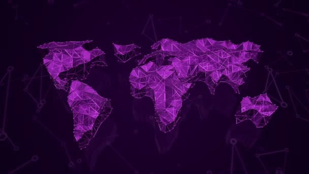 Imágenes Animación Del Mapa Tierra Fondo Tecnología Bucle Sin Fisuras — Vídeos de Stock