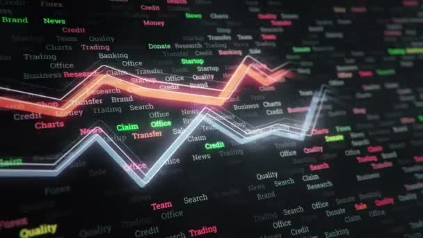 Antecedentes Abstractos Con Animación Gráficos Crecimiento Contadores Números Fluidos Con — Vídeos de Stock