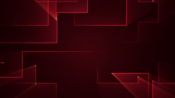 fond géométrique avec des rayures et des particules. Animation du signal électrique du circuit avec éclat rouge. Animation de boucle transparente .  