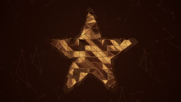 Abstrakt Bakgrund Med Animation Symbol För Stjärna Från Metalliskt Nät — Stockvideo