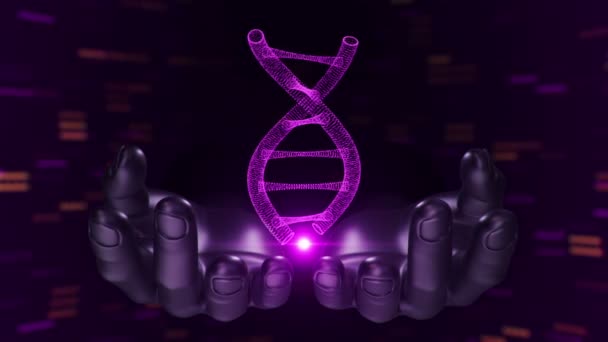 Abstract Background Animation Rotation Dna Helix Abstract Hands Human Animation — Stock Video