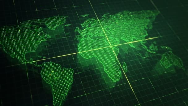 Malebný Pohled Mapu Digitálního Světa — Stock video