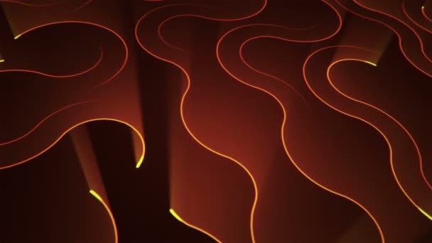 回路電気信号粒子とオレンジの光縞のアニメーションを用いた抽象技術の背景 シームレスループのアニメーション — ストック動画