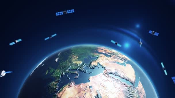 Fundal Abstract Rotație Globului Gri Pământ Animație Buclă Fără Sudură — Videoclip de stoc