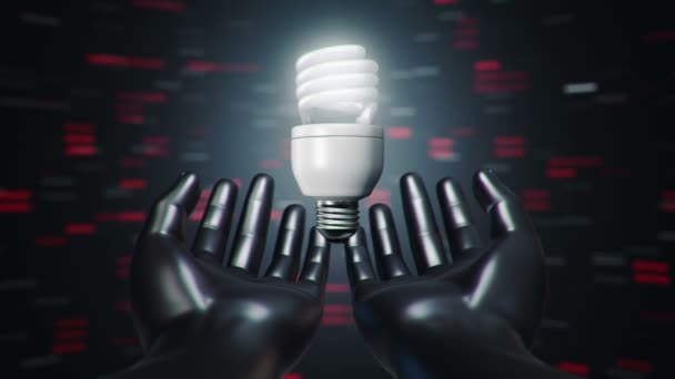 Absztrakt Háttér Animáció Rotációs Energia Biztonságos Lámpa Absztrakt Kezében Emberi — Stock videók