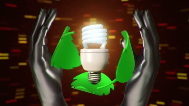 Fond Abstrait Avec Animation Lampe Sécurité Énergie Rotation Dans Les — Video
