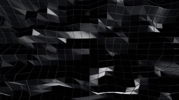 多角形表面のアニメーション移動頂点を持つ抽象的な背景 シームレスループのアニメーション — ストック動画