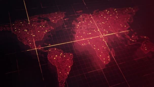 Vista Panorámica Del Mapa Del Mundo Digital — Vídeo de stock