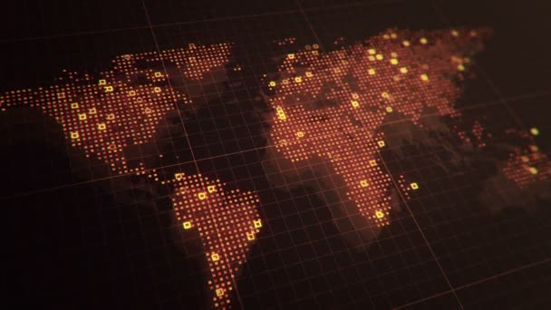 Vista Panorâmica Mapa Digital Mundo — Vídeo de Stock