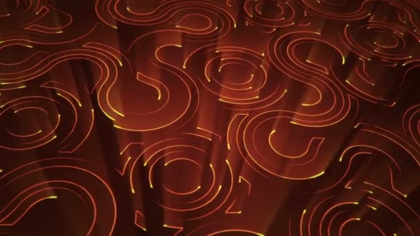 Абстрактный Технологический Фон Анимацией Электрических Сигналов Оранжевых Световых Полос Анимация — стоковое видео