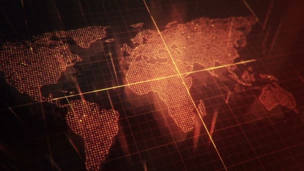 Vista Panorámica Del Mapa Del Mundo Digital — Vídeo de stock