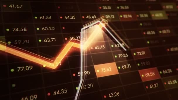 Abstrakt Bakgrund Med Animering Växande Diagram Och Flödande Räknare Med — Stockvideo