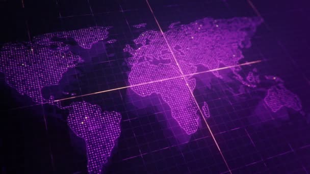 Vista Panorámica Del Mapa Del Mundo Digital — Vídeos de Stock