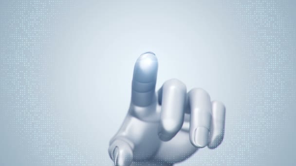 Mão Digital Clicando Tela Sensível Toque — Vídeo de Stock