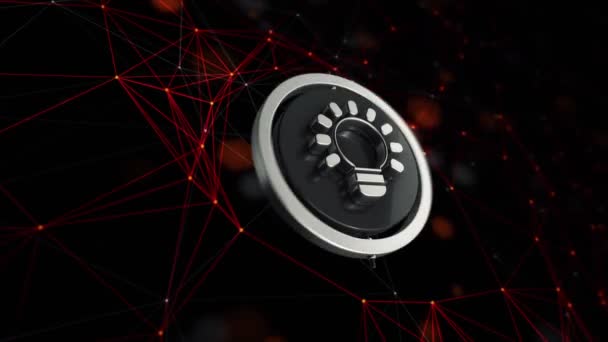 Animation Footage Lamp Icon Rotating Circle Technology Background Seamless Loop — 비디오