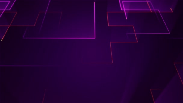 带有条纹和颗粒的几何背景 紫色闪光电路电信号的动画化 无缝循环动画 — 图库视频影像