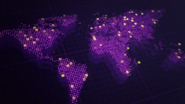 Vista Panorâmica Mapa Digital Mundo — Vídeo de Stock