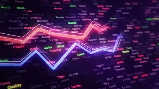 Antecedentes Abstractos Con Animación Gráficos Crecimiento Contadores Números Fluidos Con — Vídeo de stock