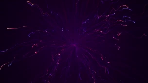 Abstrakten Hintergrund Mit Animation Von Fliegendem Feuerwerk Bunte Teilchen Licht — Stockvideo