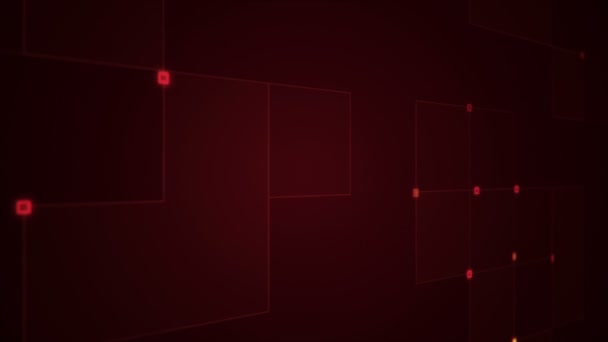 带有条纹和颗粒的几何背景 具有红色光芒的电路电信号动画 无缝循环动画 — 图库视频影像
