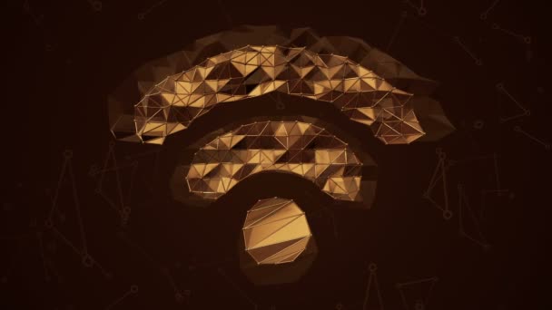 Абстрактний Фон Анімаційним Символом Wifi Металевої Мережі Анімація Безшовної Петлі — стокове відео