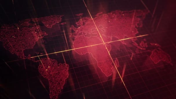 Vue Panoramique Carte Monde Numérique — Video