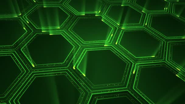 Fondo Tecnología Abstracta Con Animación Partículas Señal Eléctrica Circuito Rayas — Vídeo de stock